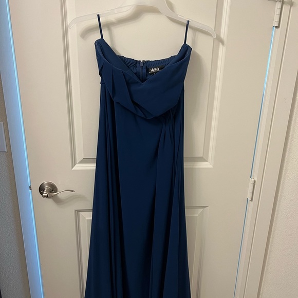 Blue Maxi Strapless Lulu’s Formal Dress - Picture 2 of 4